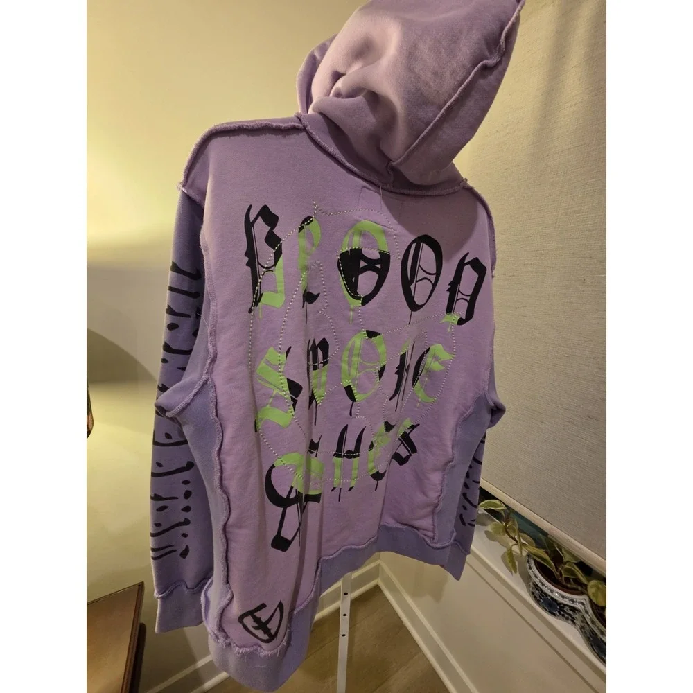 GALA‎ Hoodie Mens XL Purple Green Graphic Streetwear Y2K